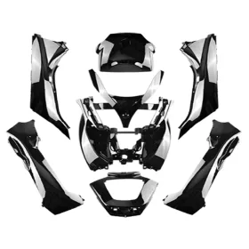   8 darabos fekete fényes burkolatalkészlet Piaggio MP3 125-500 2008-2013-as modellhez
