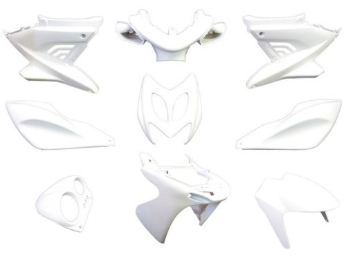Burkolatkészlet EDGE 9 darab fehér matt Yamaha Aerox, MBK Nitro modellekhez