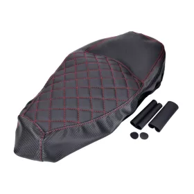   Üléshuzat rombusz steppelt, fekete / piros, karbon megjelenés NIU NQ1 S-hez