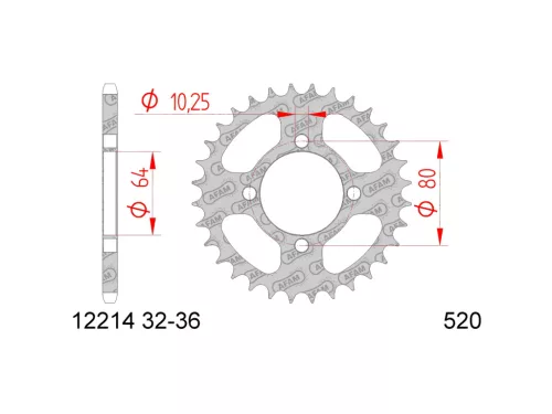 AFAM hátsó lánckerék 32 fog 520-as lánchoz - Aeon Cobra 220, Yamaha YFA1, YFM Grizzly