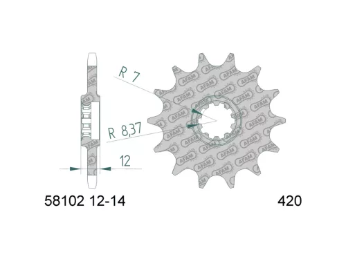 AFAM első lánckerék 14 fog 420-as lánchoz - Gilera HAk, GSM Morini