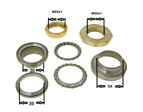 Kormány csapágy szett komplett - Baotian, Rex