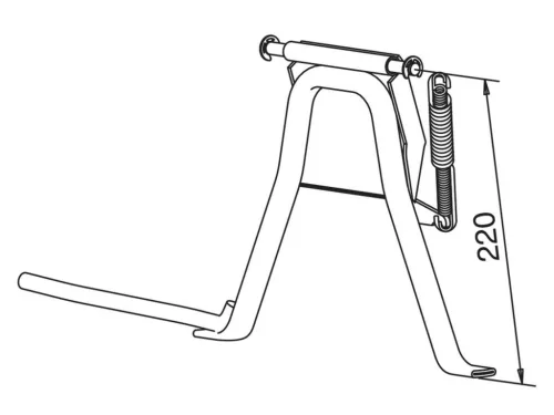 Középső kitámasztó Buzzetti - 12 és 14 hüvelykes kerék - Peugeot Ludix 50
