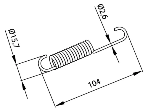 Közép / középső kitámasztó rugó Buzzetti 104mm