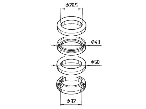 Kormány csapágy szett - Aprilia SR 125, 150, Sonic 50, Habana, Mojito