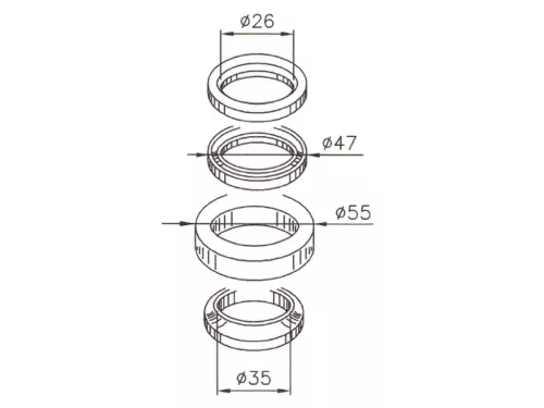 Kormány csapágy szett - Honda SH300, Silver Wing 400, Kymco 250, 300