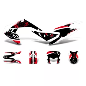   Matrica / matrica készlet fekete-fehér-piros fényes Aprilia RX50 2018- Euro4-hez