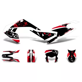   Dekor / matricakészlet fekete-fehér-piros matt Aprilia SX50 2018- Euro4-hez