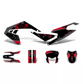   Dekor / matricakészlet fekete-piros-szürke matt Aprilia SX50 2018- Euro4-hez