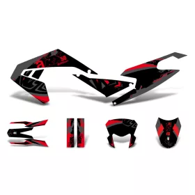   Dekor / matricakészlet fekete-piros-szürke matt Aprilia RX50 2018- Euro4-hez