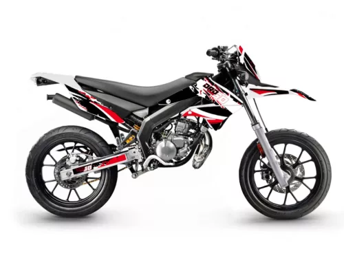 Matrica / matrica készlet fekete-fehér-piros matt Derbi Senda DRD 11-17-hez