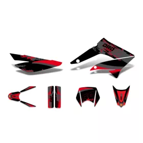   Dekoráció / Matricakészlet fekete-vörös-szürke fényes Derbi Senda DRD 11-17-hez