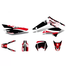   Díszítő / matricakészlet fekete-fehér-piros matt Gilera SMT 11-17-hez