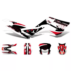   Matrica / matrica készlet fekete-fehér-piros fényes Derbi Senda 50 2018-.