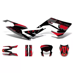   Dekor / matricakészlet fekete-piros-szürke fényes Derbi Senda 50 2018-.