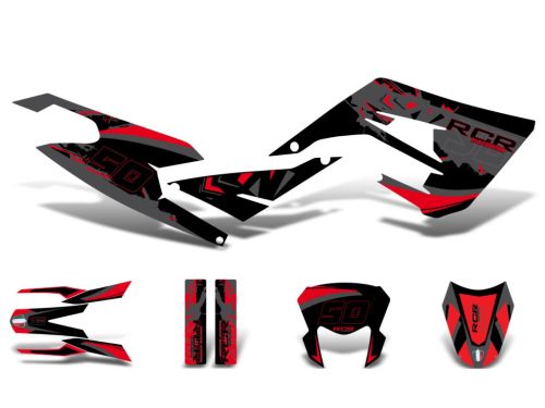 Dekoráció / Matricakészlet fekete-piros-szürke matt Gilera RCR 50 2018-hez