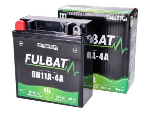 Akkumulátor Fulbat 6N11A-4A 6V 11Ah GEL a Simson S50, S51, SR50, SR80, MZ TS/ ES/ ETS, SR50, SR80, MZ TS/ ES/ ETS akkumulátorokhoz