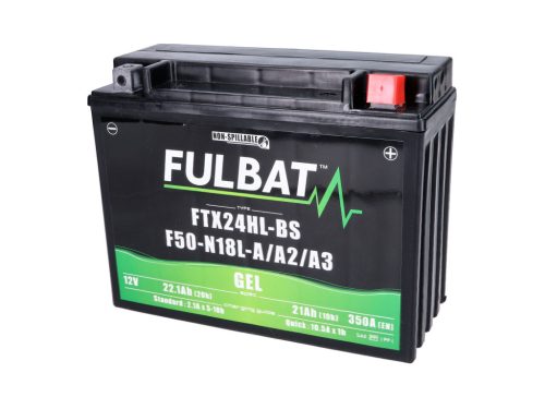 Akkumulátor Fulbat FTX24HL-BS F50N-18L-A/A2/A3 GEL motorkerékpárhoz, fűnyíró traktorhoz, fűnyírógéphez, fűnyírógéphez, kerti géphez, SSV, UTV-hez