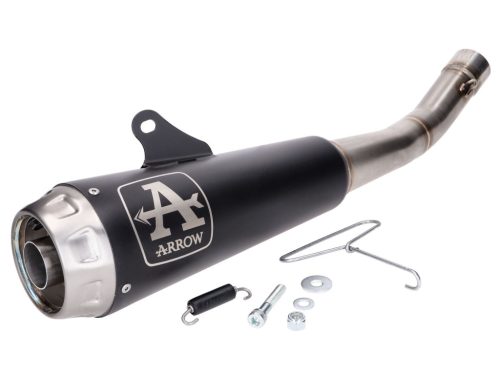Kipufogórendszer Arrow Pro-Race rozsdamentes acél fekete Yamaha MT 125, YZF-R 125 4T Euro5 2020-hez.