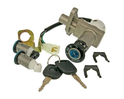 Kulcs zár / gyújtáskapcsoló szett komplett - verzió 1 - Kínai robogó GY6 125/150cc