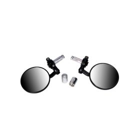 Kormányvég tükör készlet alumínium CNC fekete kerek