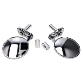 Kormányvégtükör készlet CNC krómozott kerek