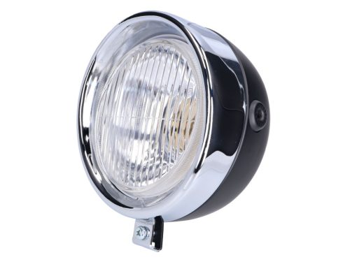 Fényszóró kerek fekete Classic univerzális Puch, Kreidler, Zündapp és még sok más motorhoz.