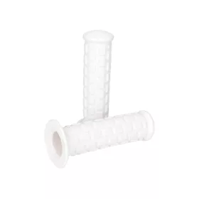   Fogantyúk készlet rövid blokk mintás fehér automata mopedhez (22, 24mm)