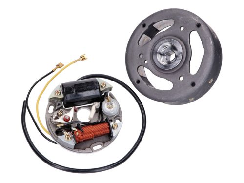 Gyújtás állórész, rotor komplett 6V 17W óramutató járásával megegyezően Puch Maxi E50 Sachs, Hercules, Zündapp gyújtóhoz