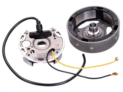 Gyújtás állórész, rotor komplett 6V 17W óramutató járásával megegyezően Puch Maxi E50 Sachs, Hercules, Zündapp gyújtóhoz