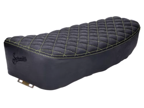 Ülőgarnitúra Schmitt Raute steppelt, fekete / sárga a következőhöz: Simson S50, S51, S70