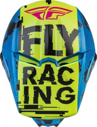 FLY RACING Kinetic Scan Ifjúsági Sisak - Kék/Magas Láthatóságú-Rózsaszín