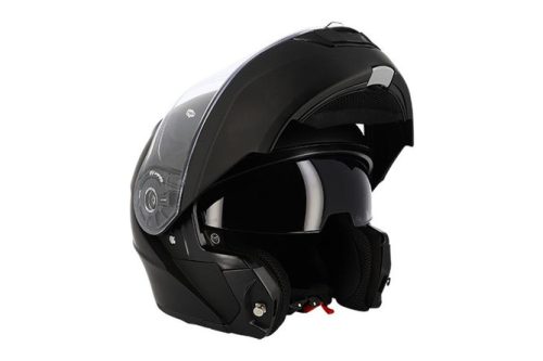 Moduláris bukósisak dupla plexivel Trendy T-706 matt fekete XL