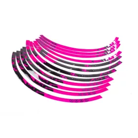 12 colos rózsaszín/fekete Stage6 felni matrica készlet