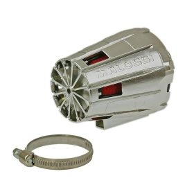   Malossi E5 Racing 38mm piros légszűrő, króm légszűrőházzal
