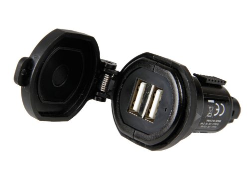 Univerzális akkumulátor töltő Din-Tech 2 USB csatlakozóval - Gyorstöltés - 2700mA 12/32V