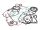 OEM motorblokk tömítés készlet - Aprilia, Derbi, Gilera, Piaggio, Vespa 125, 200cc 4T (4 ütemű) 4V