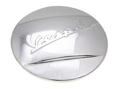 OEM krómozott 'Vespa' variátorfedél sapka - Vespa GTS, LX, LXV, GTV, GT, ET4
