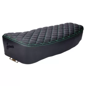   Üléshuzat Schmitt Raute steppelt, fekete/zöld Simson S50, S51, S70 modellekhez