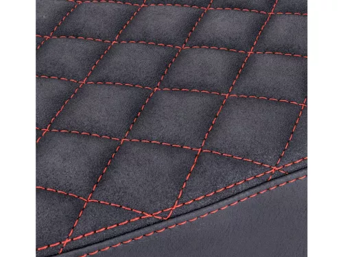 Üléshuzat Schmitt Raute steppelt, fekete / piros Simson S50, S51, S70 számára