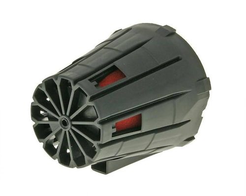 39-45mm egyenes, piros verseny légszűrő, fekete légszűrőházzal