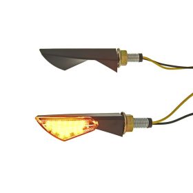   Index / irányjelző szett M8 menetes LED fekete, átlátszó üveg