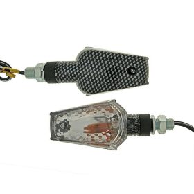   Index / irányjelző szett M10 menetes karbon, átlátszó, rövid verzió