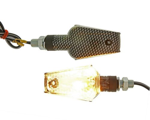 Index / irányjelző szett M10 menetes karbon, átlátszó, rövid verzió