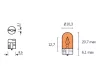 Index / irányjelző izzó narancssárga, üveg bázisú WY5W W2,1x9,5d 12V 5W
