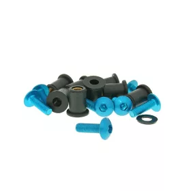   Imbuszfejű eloxált alumínium csavar szett, anyákkal (8db) - M5x16, kék