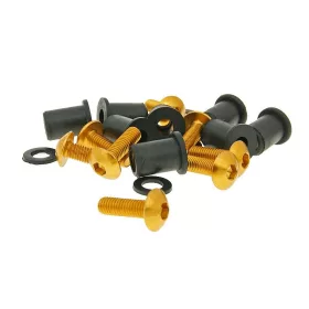   Imbuszfejű eloxált alumínium csavar szett, anyákkal (8db) - M5x16, arany