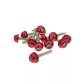   Eloxált alumínium fejű imbusz csavar szett - 12db, M5x30, piros