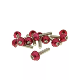   Eloxált alumínium fejű imbusz csavar szett - 12db, M6x30, piros