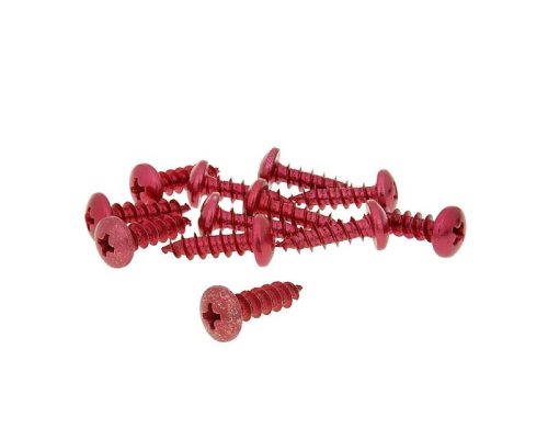 Eloxált alumínium burkolat csavar szett (12 db) - M6x20, piros